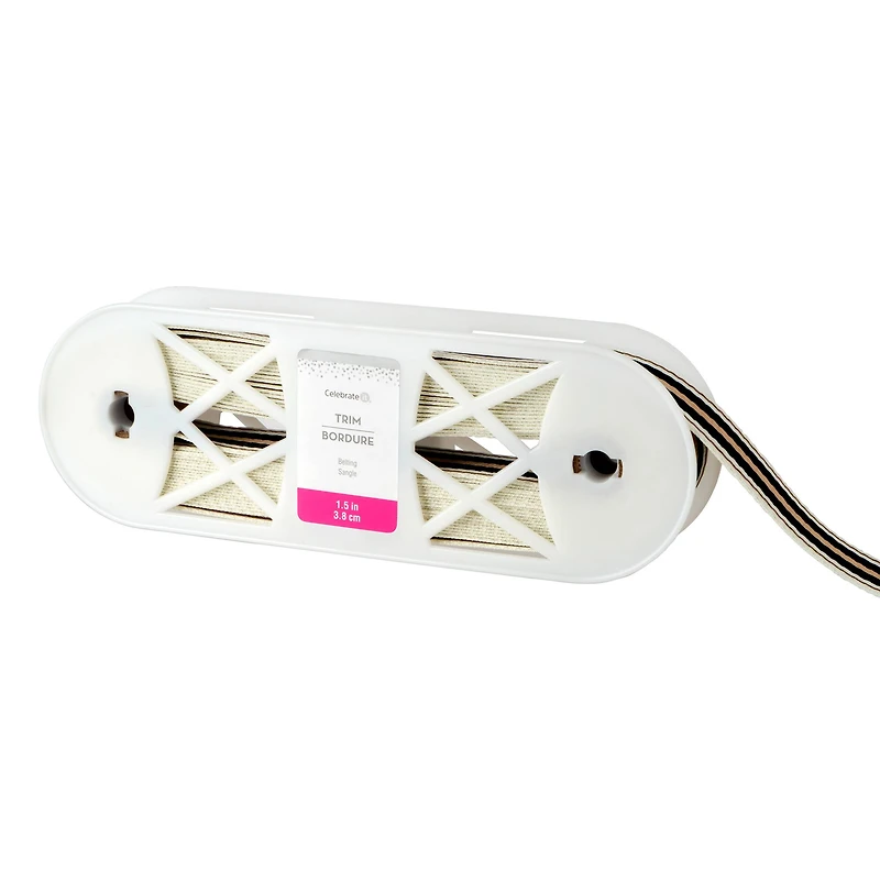 1.5" Black & Beige Stripes Belting Trim by Celebrate It®