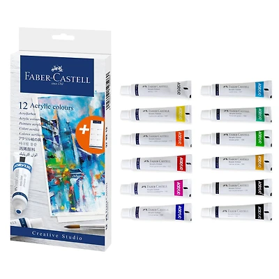 Faber-Castell Creative Studio 12 Color Acrylic Paint Set