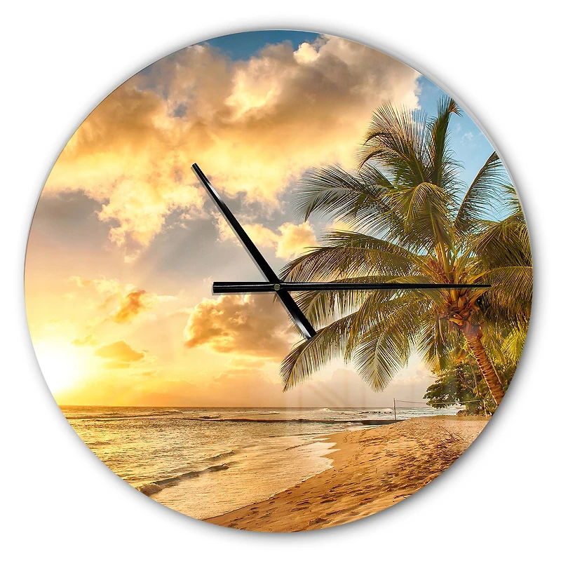 Designart Gorgeous Beach Modern Wall Clock