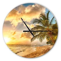 Designart Gorgeous Beach Modern Wall Clock
