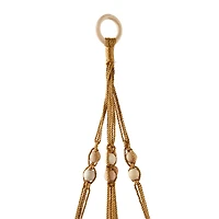 29" Brown Fabric Handmade Hanging Macrame Wall Planter