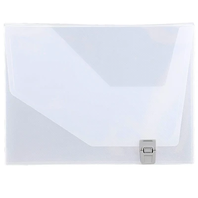 JAM Paper Plastic Box Portfolio with Side Buckle 9.75" x 13.5