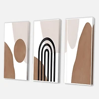 Designart - Abstract Shapes in Terracotta and Ivory Shapes II