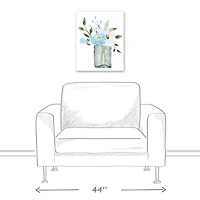 Bright Blue Floral Vase  16" x 20" Canvas Wall Art