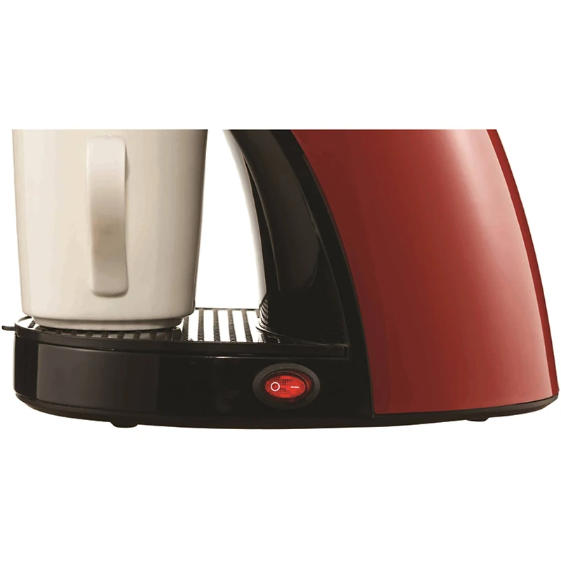 Brentwood Red Single-Serve Coffee Maker with Porcelain Mug