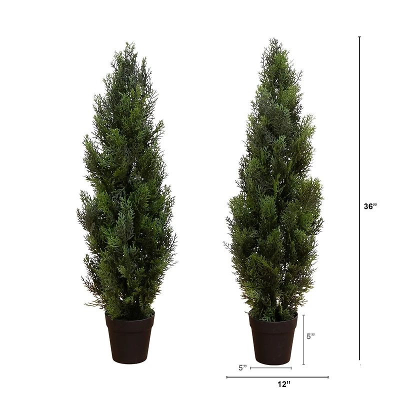 3ft. Potted UV Resistant Cedar Pine Trees, 2ct.