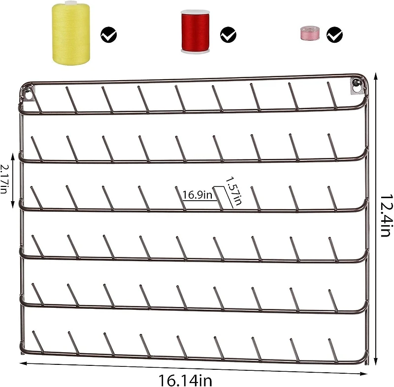 NEX™ Brown 54-Spool Wall-Mounted Sewing Thread Rack, 4ct.