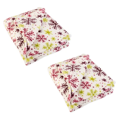 DII® Holiday 2-Pack Snowflake Plush Fleece Blanket