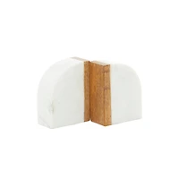 5" White Marble Modern Bookends, 2ct.