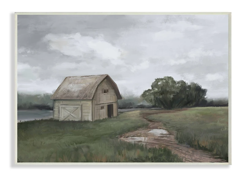 Stupell Industries Cloudy Barn Wall Plaque
