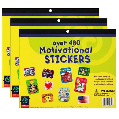 Eureka® Jumbo Motivational Sticker Book, 3 Packs of 480ct.