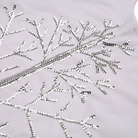 Glitzhome® White Fleece Christmas Stocking & Tree Skirt Set