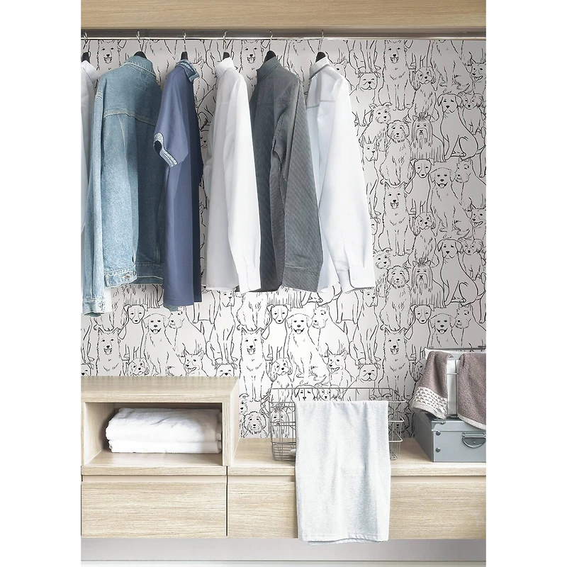 Wallpaper Black & White Paws On Peel & Stick Wallpaper