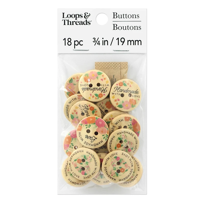 Floral Wooden Buttons by Loops & Threads®