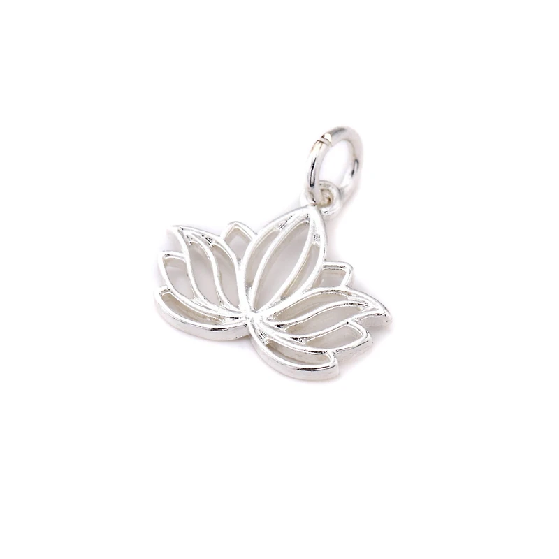 Charmalong™ Silver Plated Lotus Charm by Bead Landing™