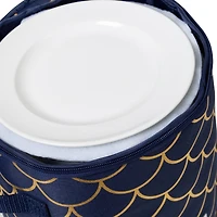 Honey Can Do Golden Scallop Round Dinnerware Storage Box Set