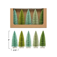 Hello Honey® 8" Green & Mint Sisal Bottle Brush Tree Set with Wood Bases