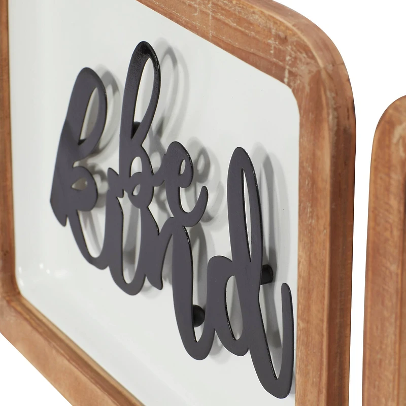 Set of 2 White Metal Farmhouse Wall Decor 14", 10"