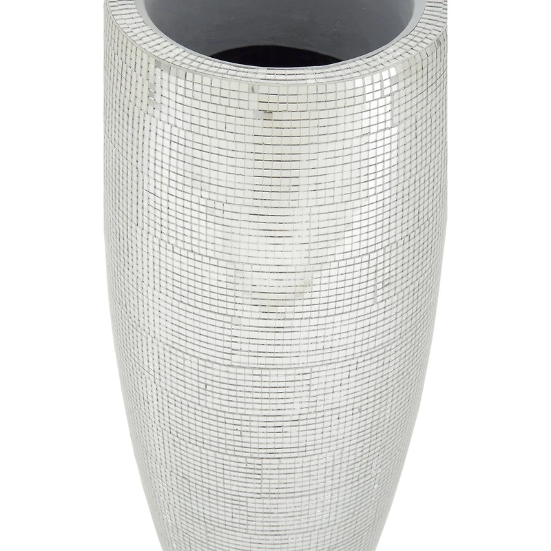 33" Silver Polystone Glam Vase