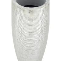33" Silver Polystone Glam Vase
