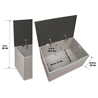 Badger Basket Woodgrain Gray Flat Bench Top Toy & Storage Box