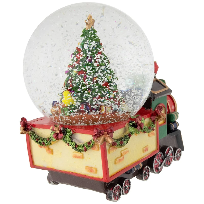 Elf Train Musical Christmas Snow Globe - 8"