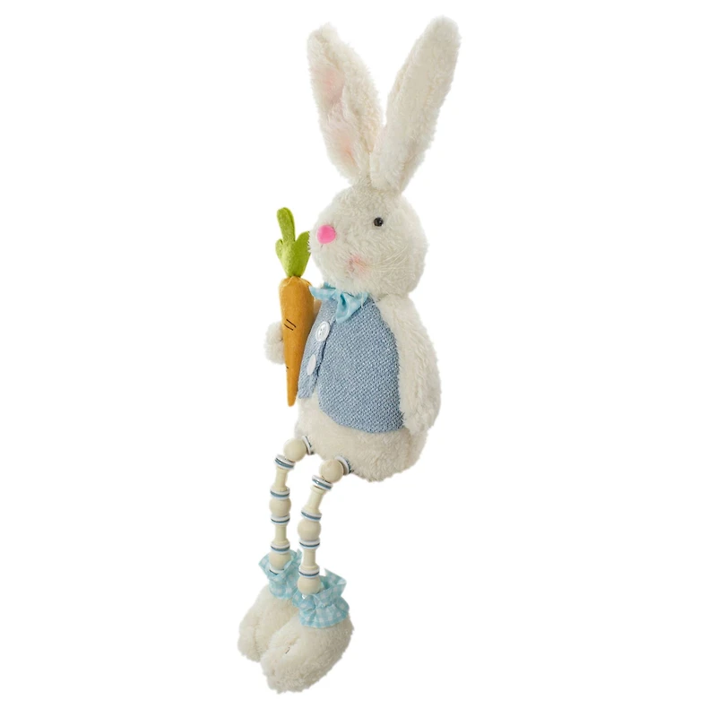 22" Blue & White Boy Easter Bunny Beaded Figure