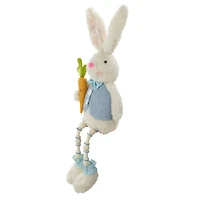 22" Blue & White Boy Easter Bunny Beaded Figure