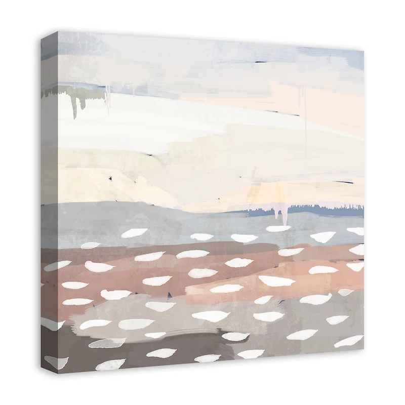 Cream Blue Abstract 20" x 20" Canvas Wall Art