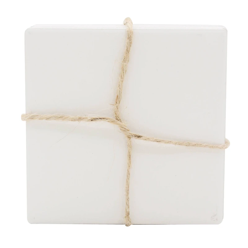 White Ceramic Coasters by Make Market®, 4ct.