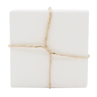 White Ceramic Coasters by Make Market®, 4ct.