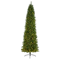 10ft. Pre-Lit Green Mountain Pine Artificial Christmas Tree, Clear LED Lights