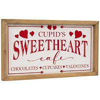 15.75" Cupid's Sweetheart Cafe Valentine's Day Framed Wall Sign