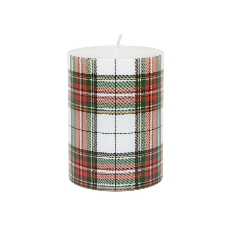 Red & Green Plaid Pillar Candle by Ashland