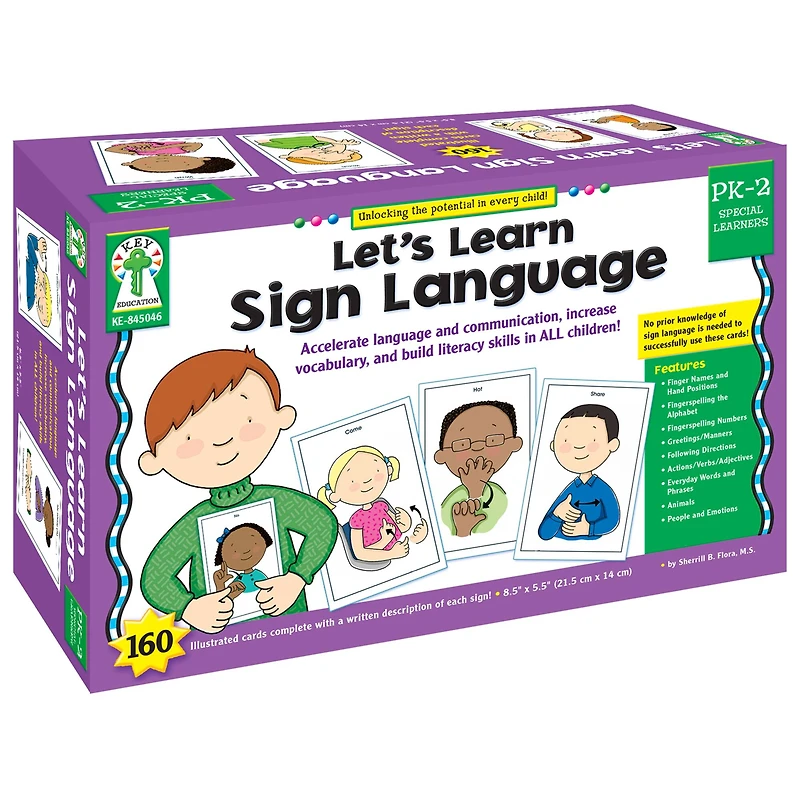 Key Education Let's Learn Sign Language Learning Cards