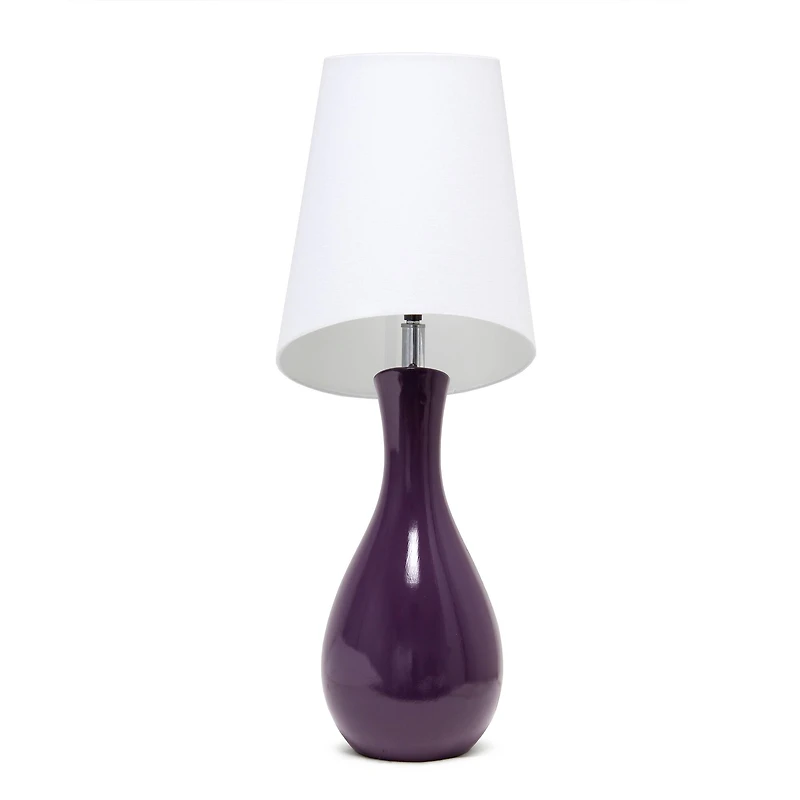Elegant Designs™ 2.5ft. Curved Purple Ceramic Table Lamp with White Shade