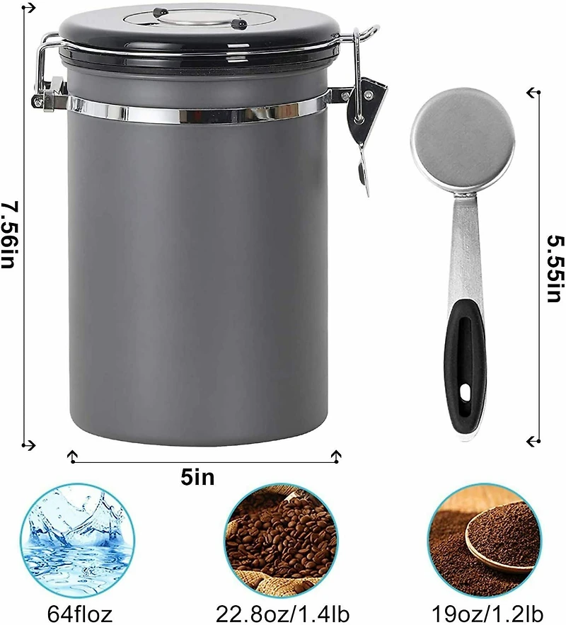 NEX™ 22oz. Airtight Stainless Steel Coffee Canister