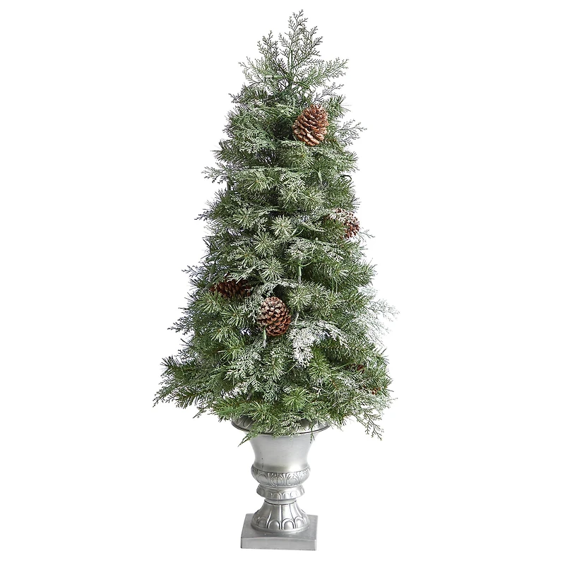 4ft. Pre-Lit English Pine Artificial Christmas Tree, Warm White LED Lights