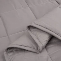 Glitzhome® Gray Cotton Shell Quilted Weighted Blanket with Polyester Filling