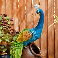 Glitzhome® 40" LED 4-Tier Peacock & Jars Outdoor Floor Fountain