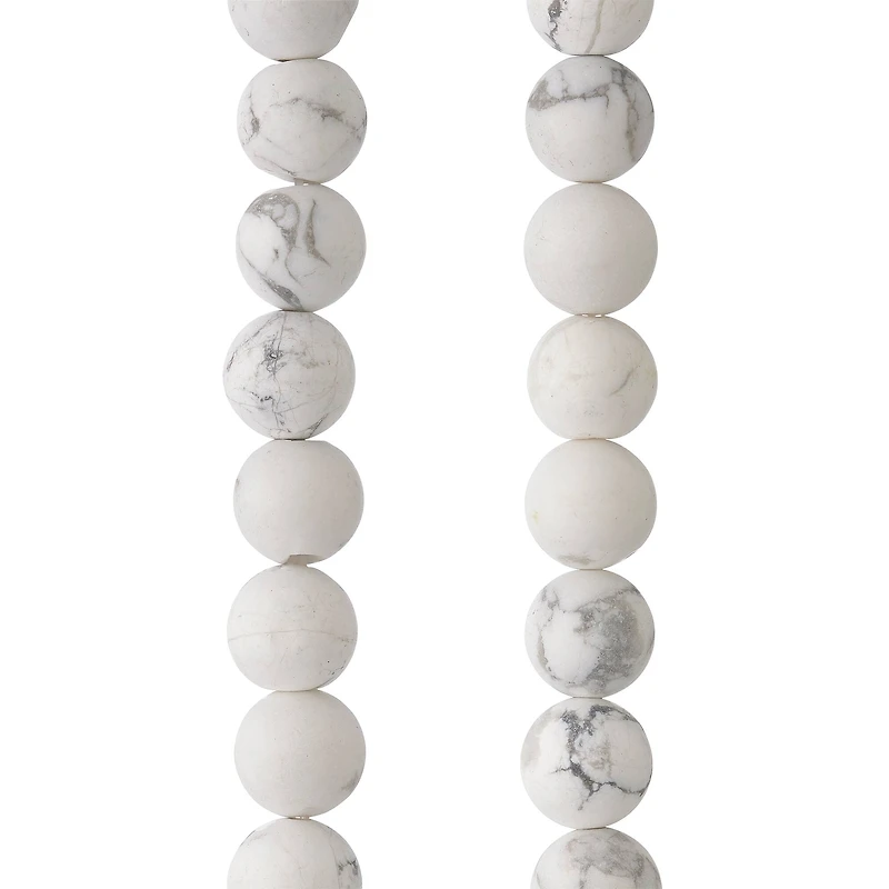 White & Gray Matte Howlite Round Beads, 8mm by Bead Landing™