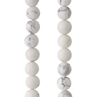 White & Gray Matte Howlite Round Beads, 8mm by Bead Landing™