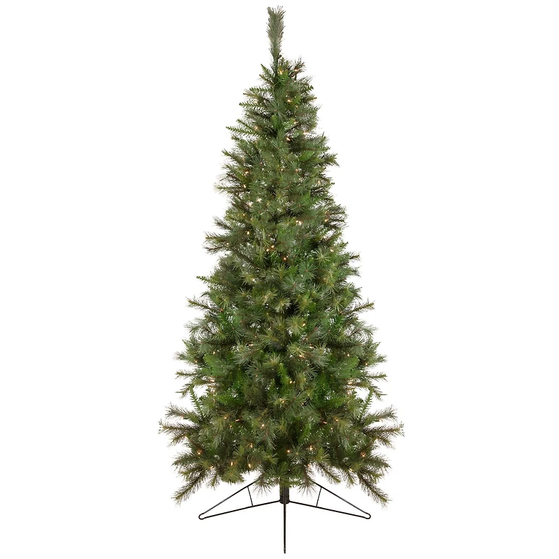 7.5ft. Pre-Lit Real Touch™️ Canyon Pine Artificial Half Wall Christmas Tree, Clear Lights