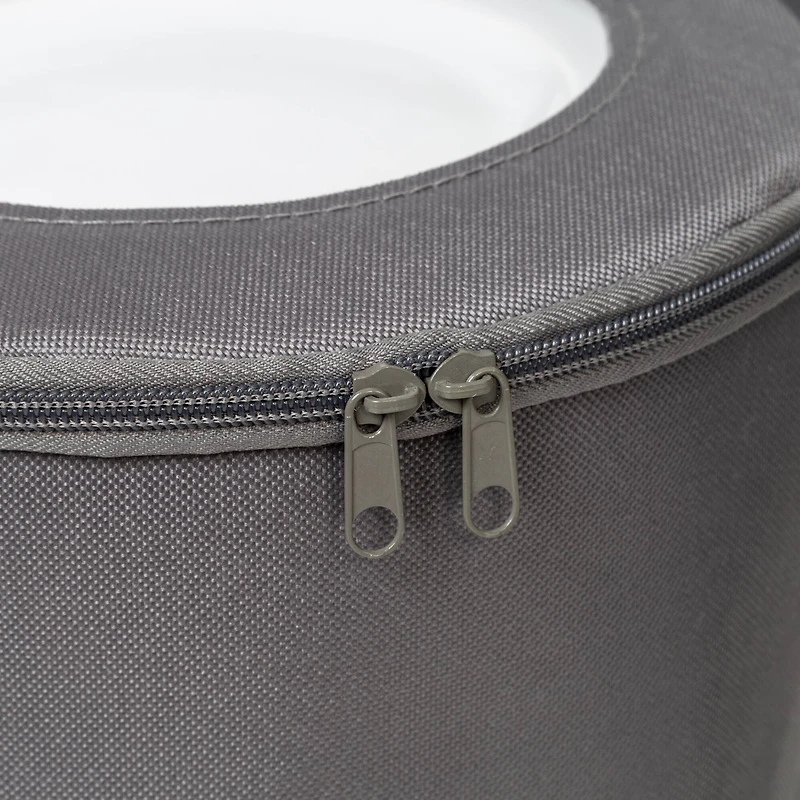 Honey Can Do Gray 8" Round Dinnerware Storage Box