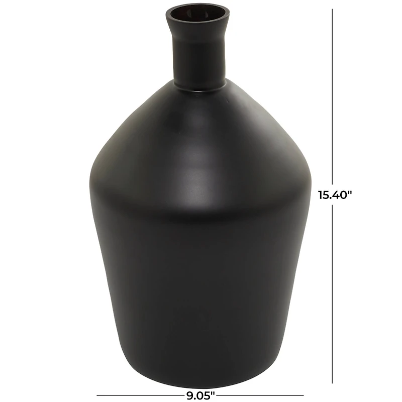 The Novogratz Black Glass Vase 9" x 9" x 15"