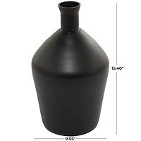 The Novogratz Black Glass Vase 9" x 9" x 15"