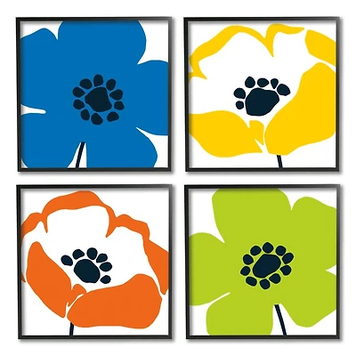 Stupell Industries Vibrant Modern Floral Collage Multi-color Pop,12" x 12"