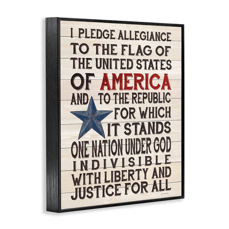 Stupell Industries Pledge of Allegiance Patriotic Framed Giclee Art
