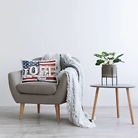 Stupell Industries Americana Love Flag, Americana Love Flag Decorative Printed Throw Pillow