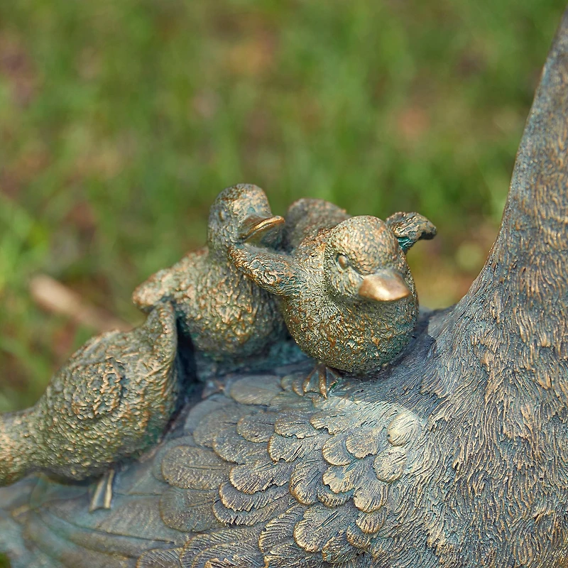 Glitzhome® 15" Faux Bronze Duck Garden Statue